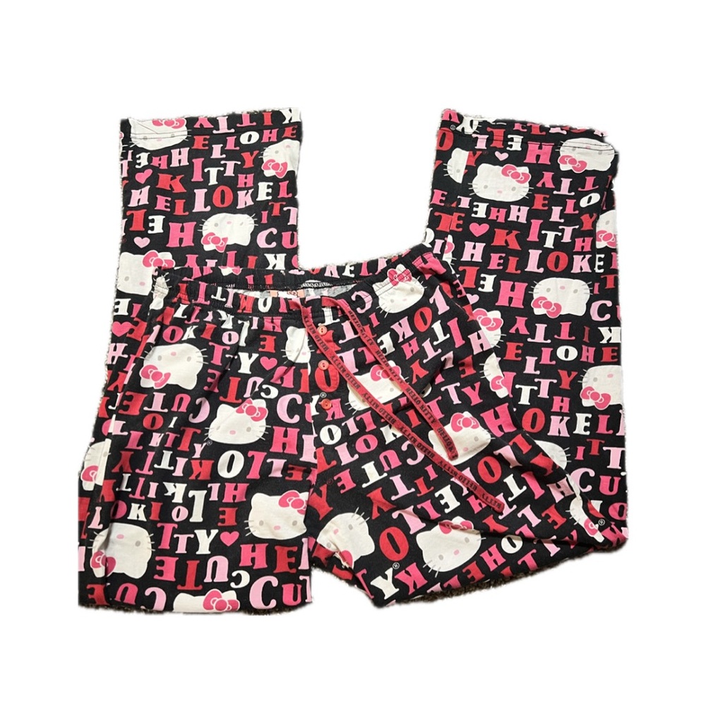 Hello Kitty Black and Pink Pajama Bottoms